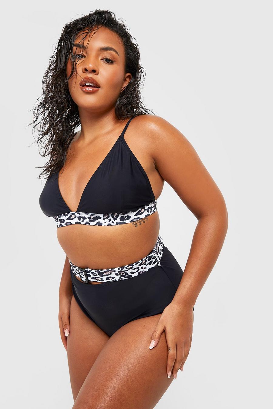KOMPLET BIKINI Z LAMPASEM W PANTERKĘ