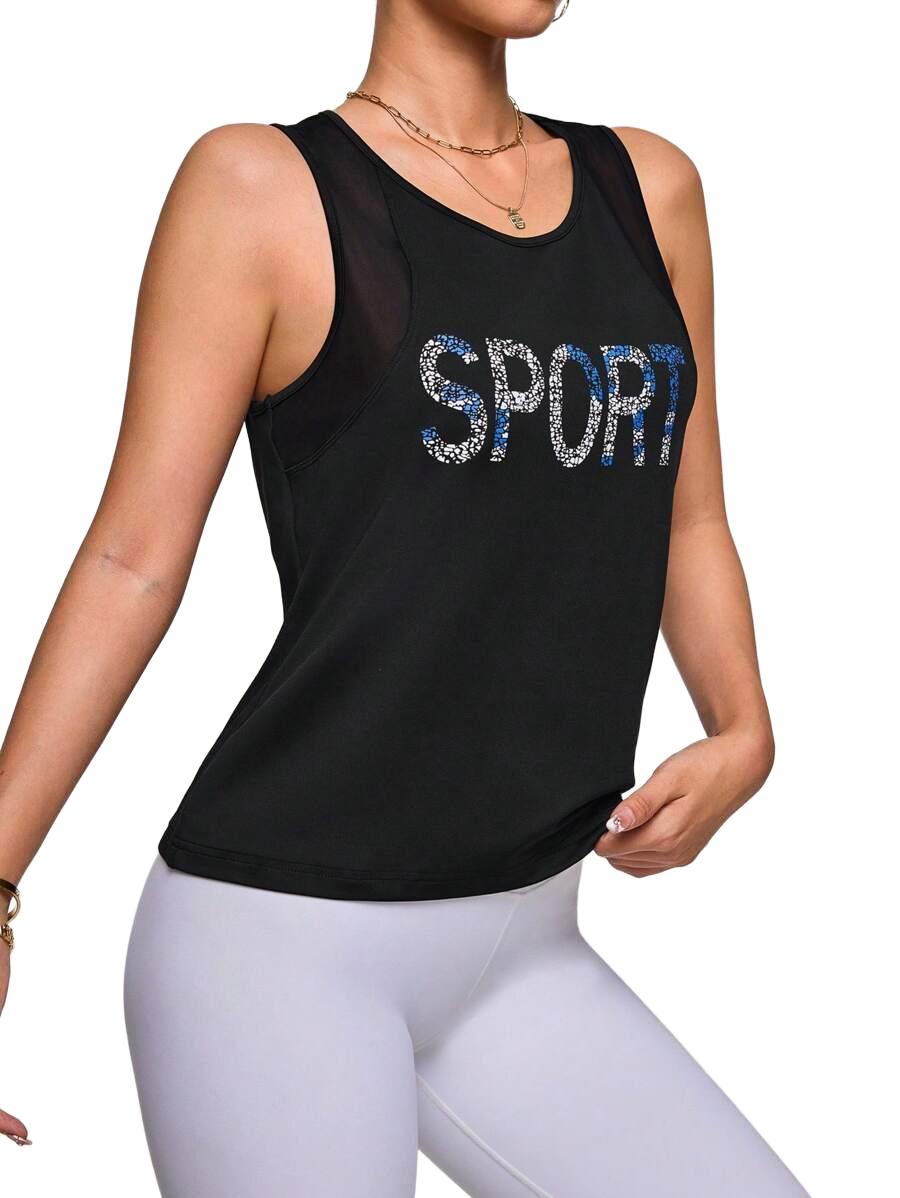 SPORTOWY TOP OKRĄGŁY DEKOLT 