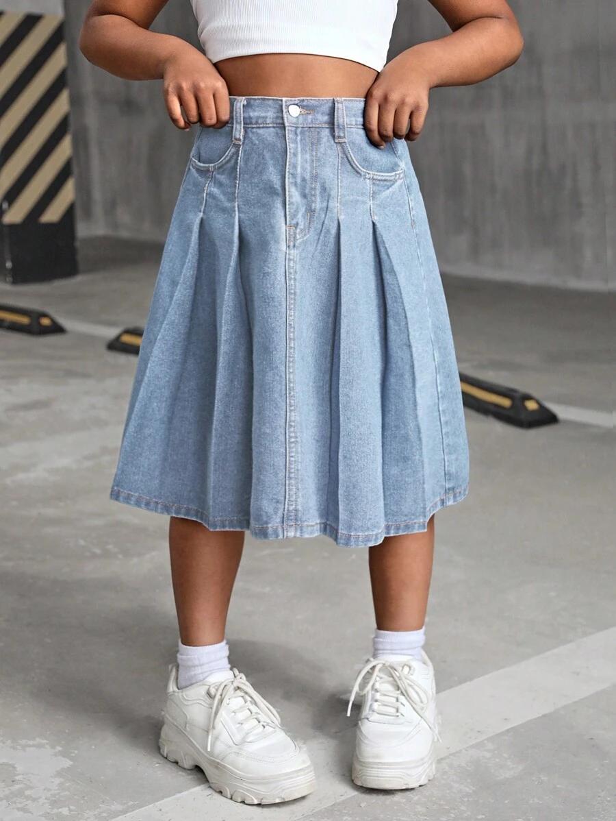 niebieska spódnica jeans 