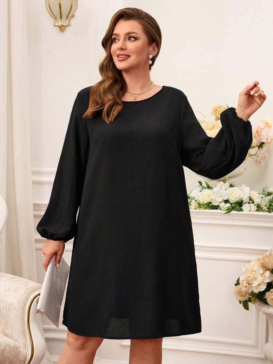 czarna sukienka długi rękaw