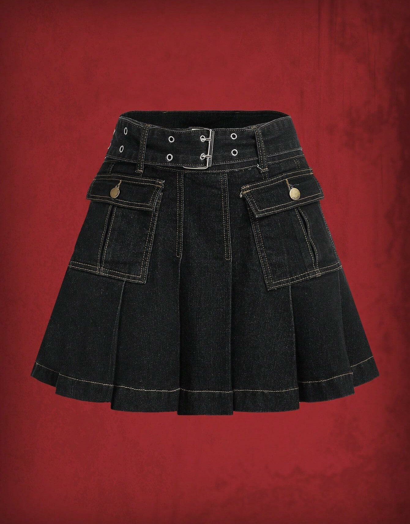 czarna spódniczka jeans zdobienie dżety