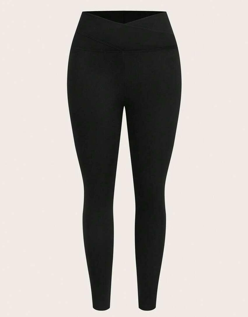 czarne legginsy asymetria