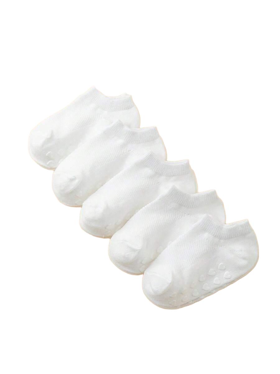 zestaw białych skarpetek antypoślizgowych 5-pack