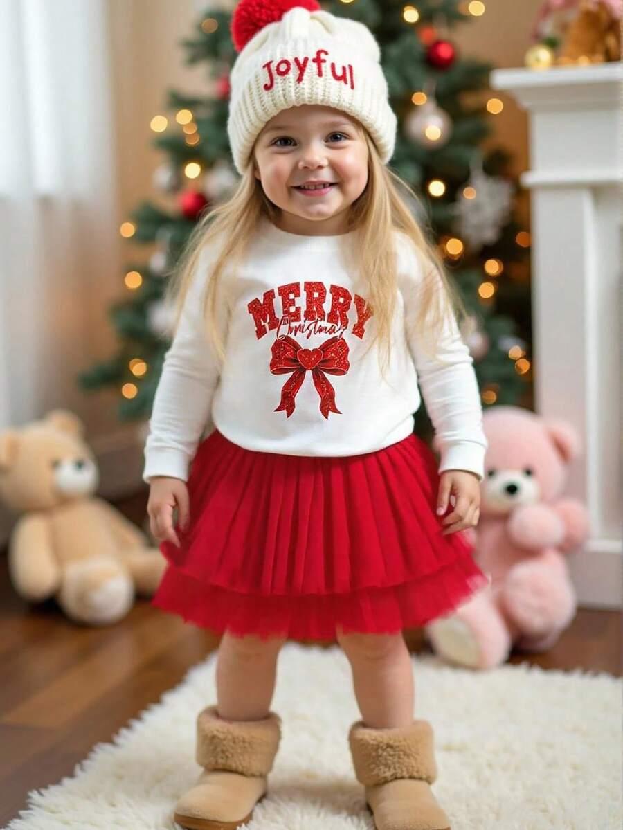 bluza spódnica komplet napis merry christams