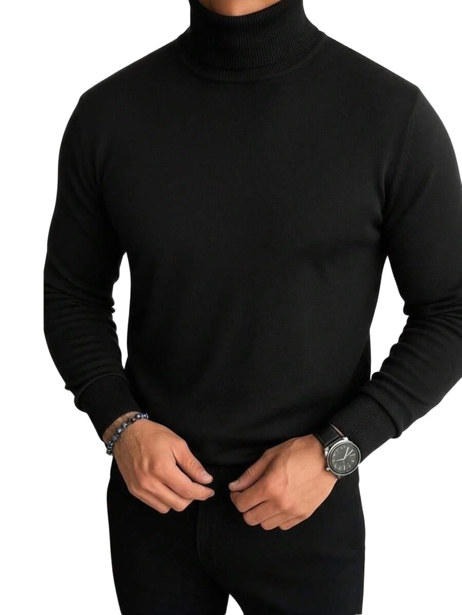 czarny sweter golf