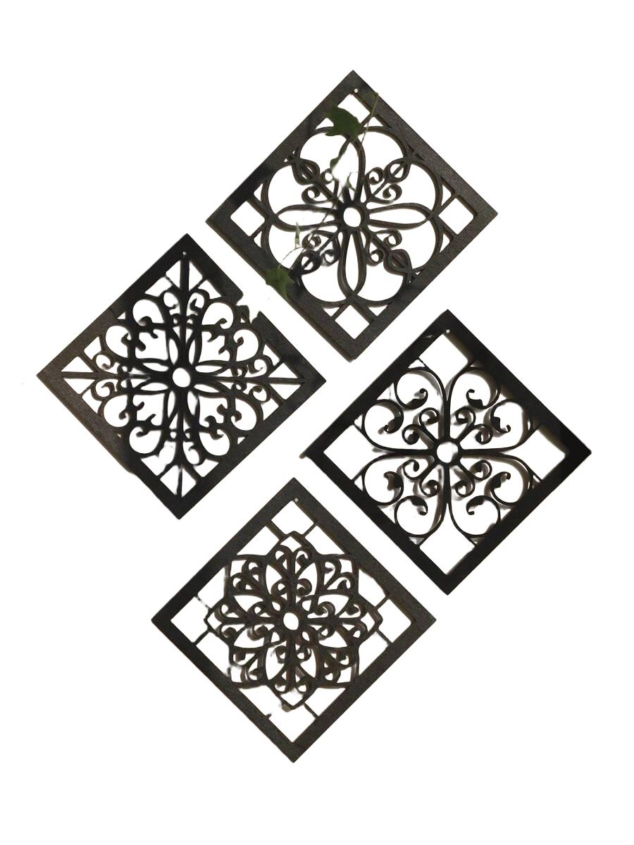 drewniane dekoracje ścienne 4-pack