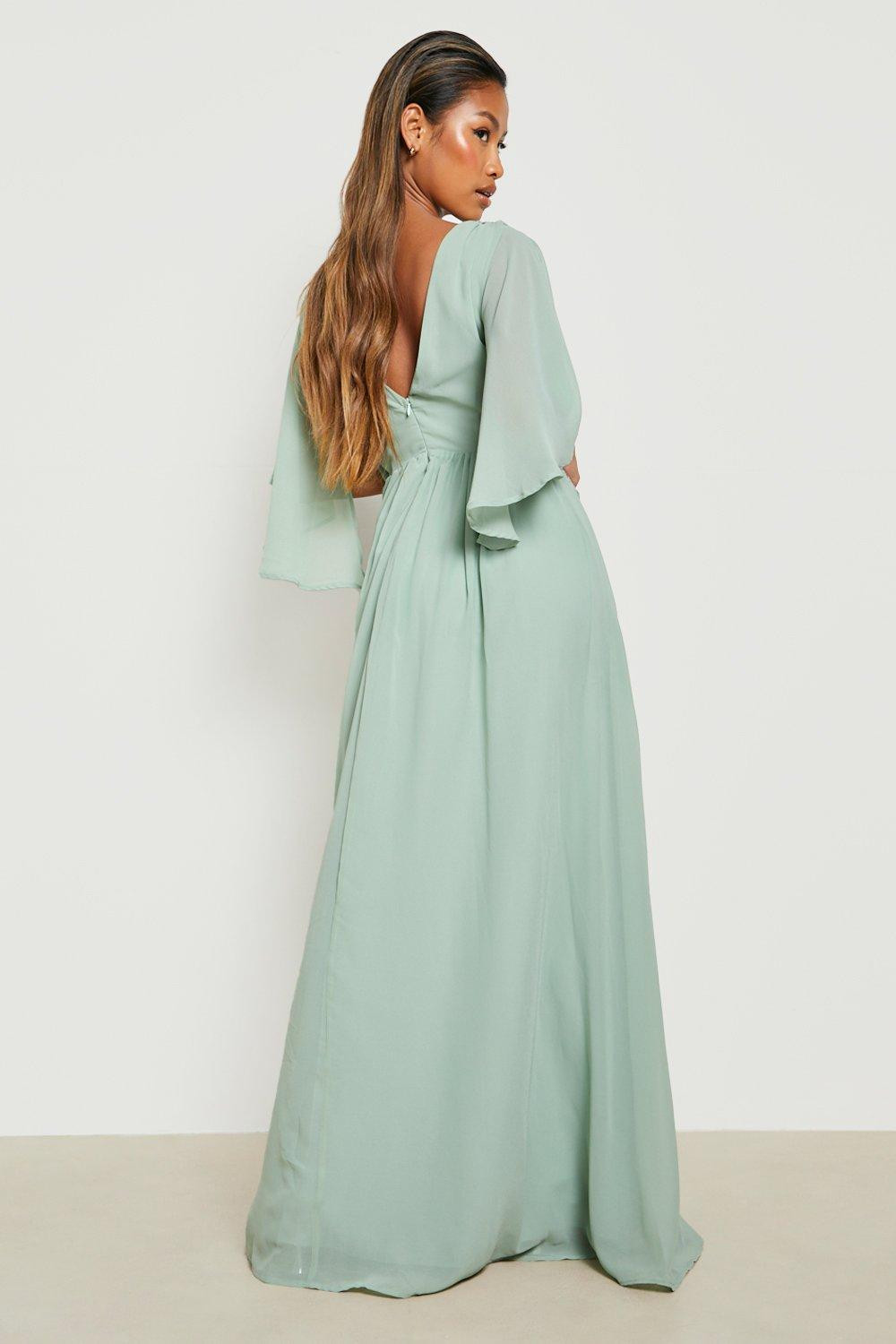 SZYFONOWA MAXI SUKIENKA V-NECK