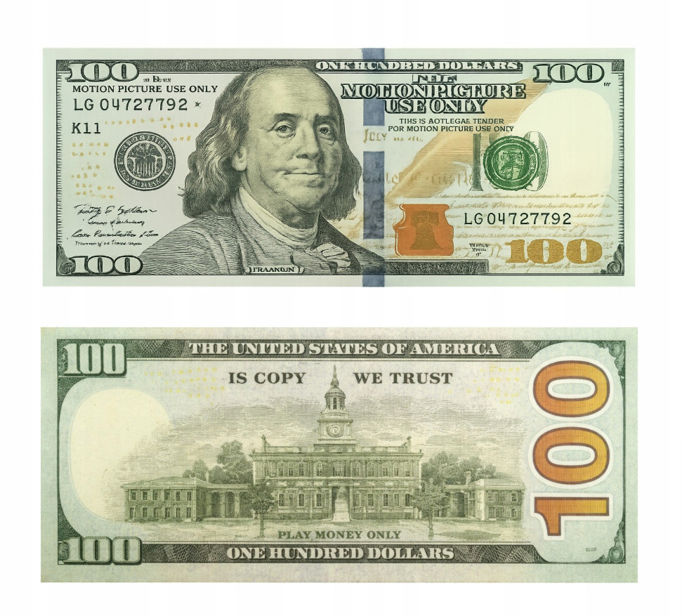 papierowe banknoty do zabawy 100 szt