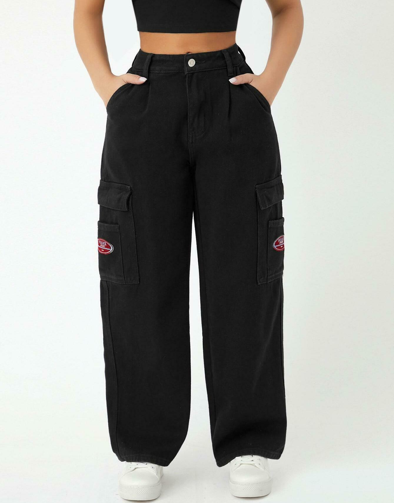 CZARNE SPODNIE JEANS