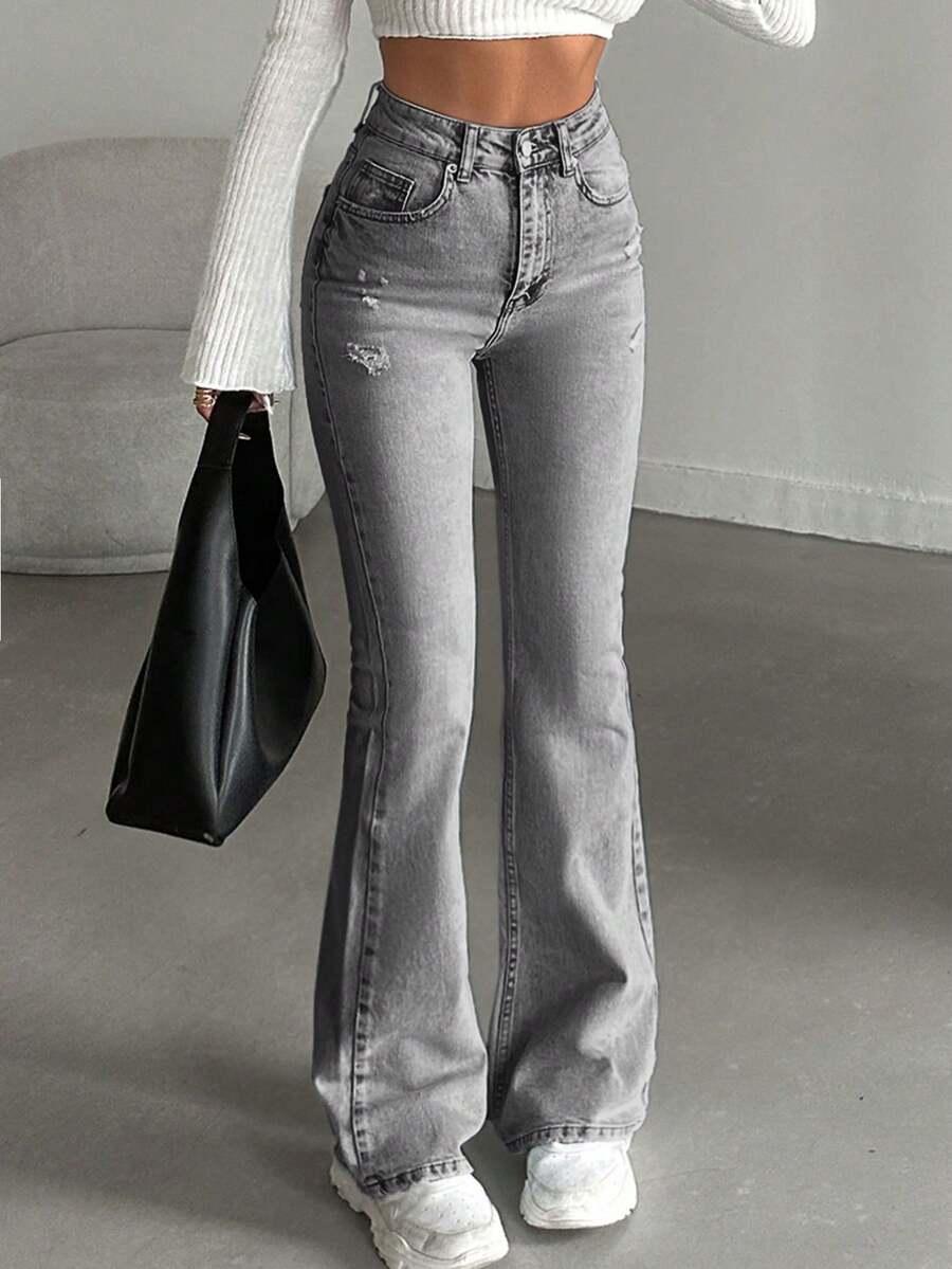 SZARE SPODNIE JEANS 