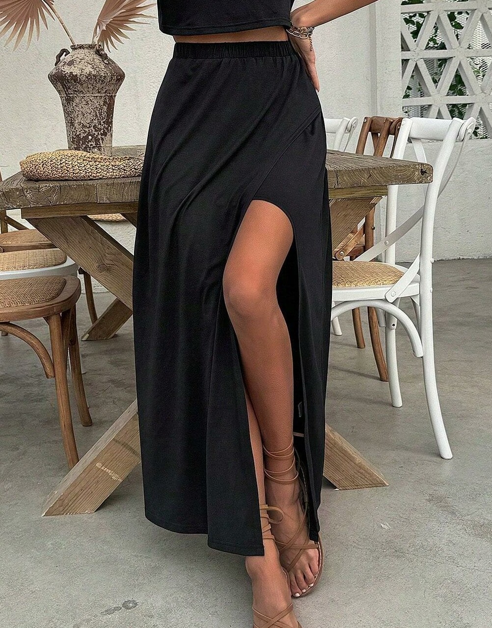 CZARNA SPÓDNICA MAXI