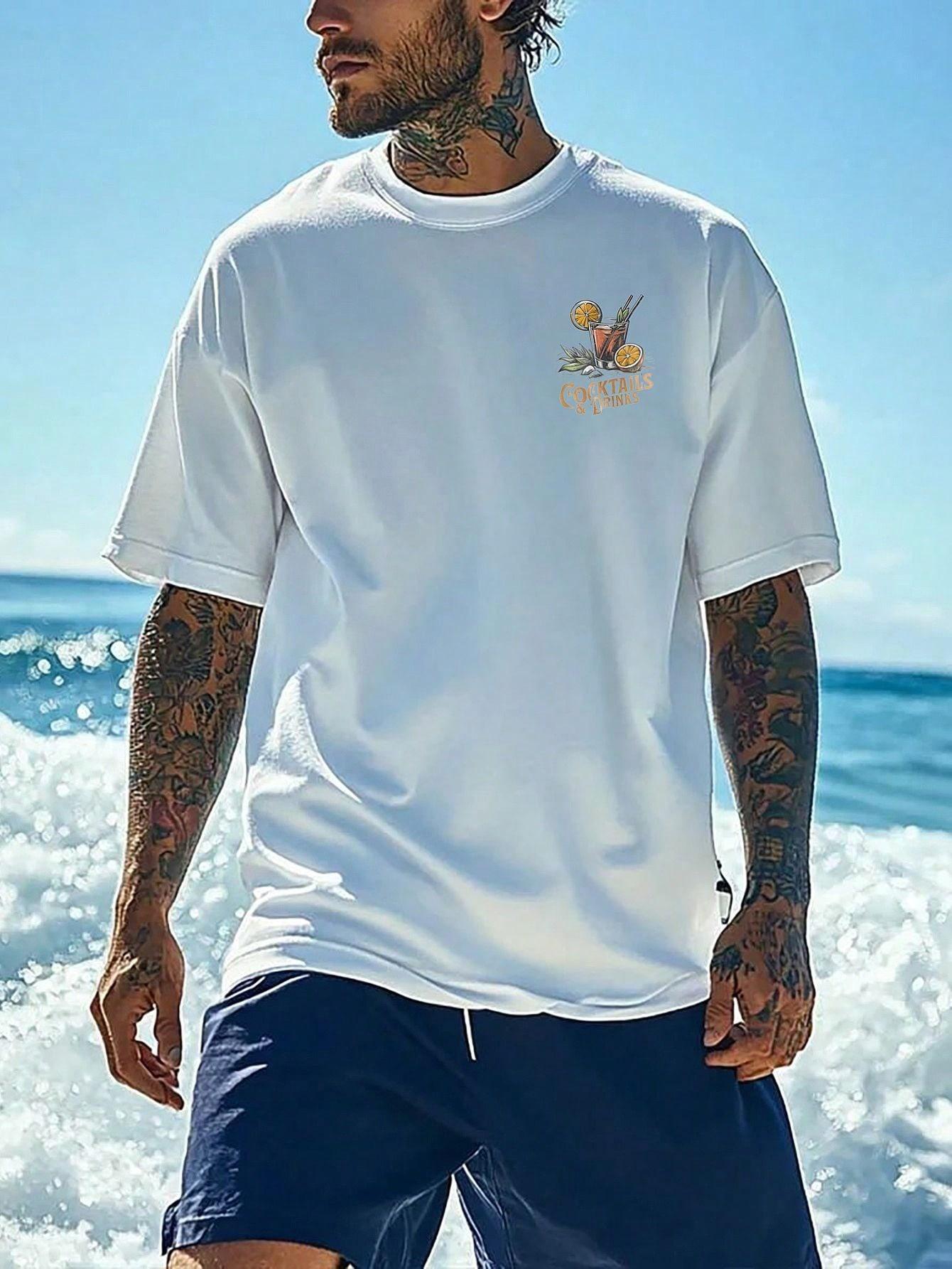 biały t-shirt print