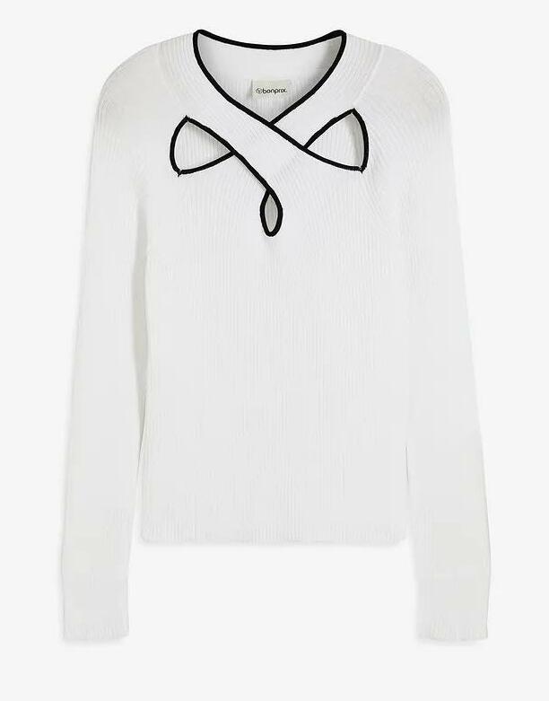 SWETER DZIANINOWY PRĄŻKI 