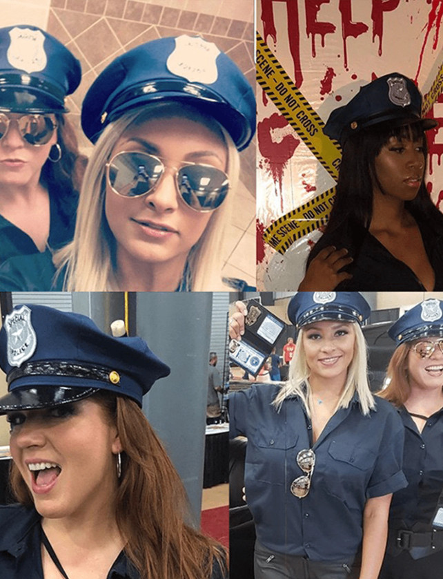 KOSTIUM GRANATOWA CZAPKA POLICJANTA 2szt.