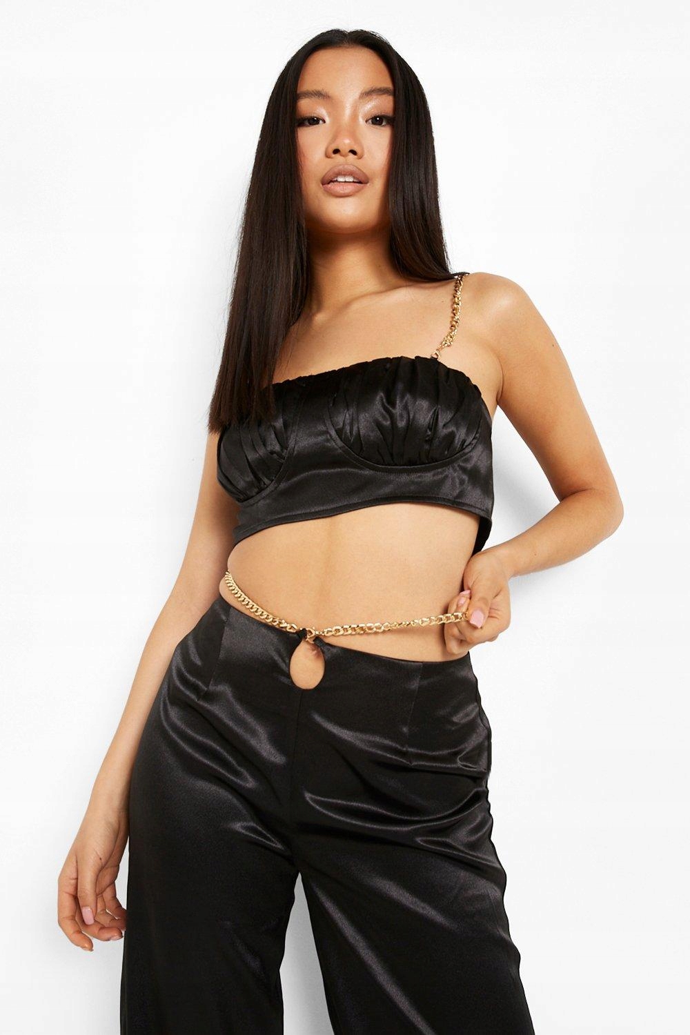CZARNY SATYNOWY top