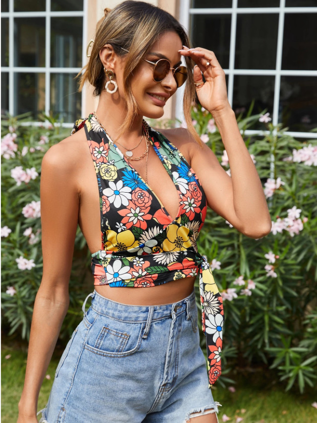 wiązany top print