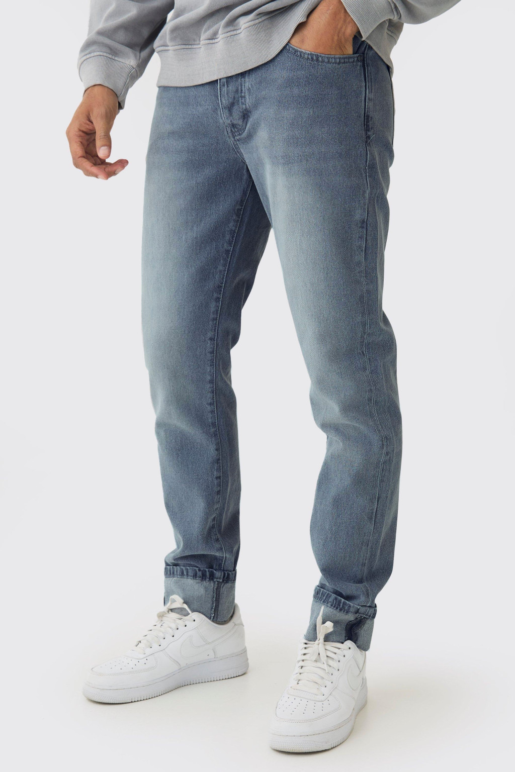 spodnie jeans kieszenie guziki basic