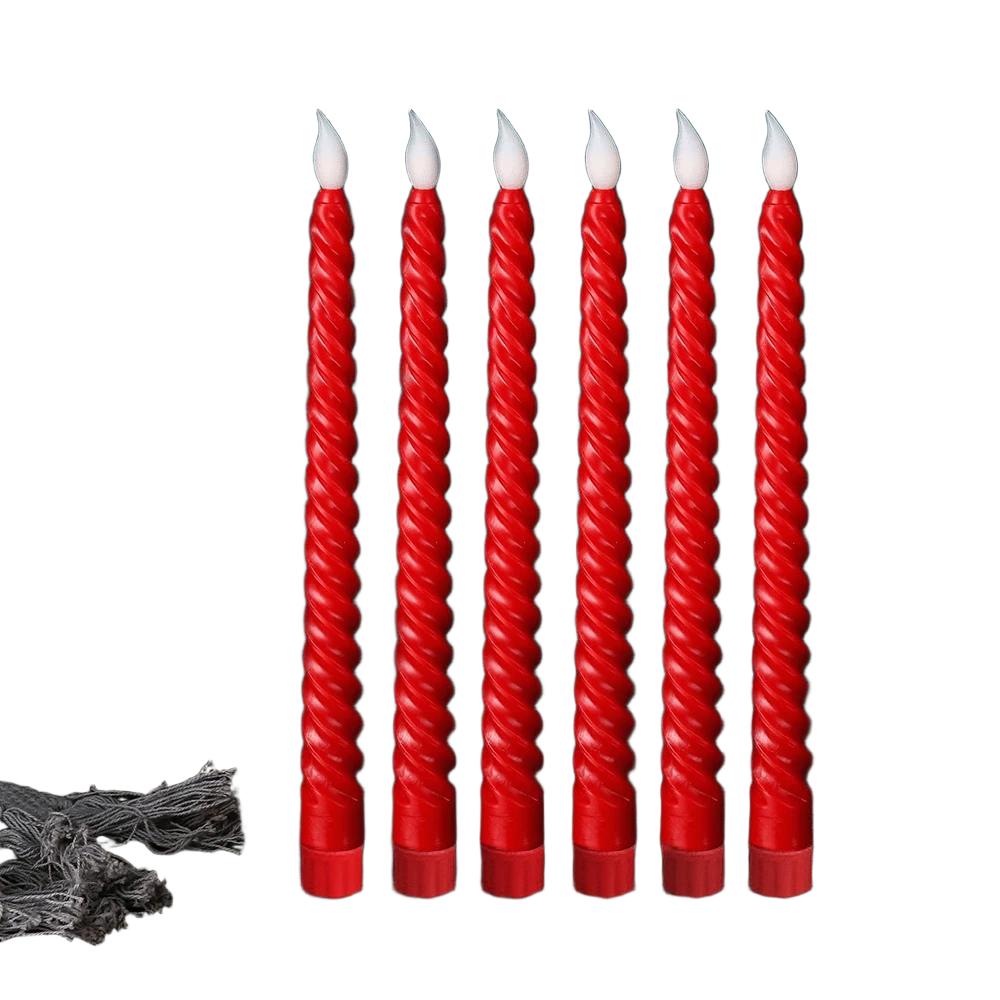 czerwone świece led 6-pack