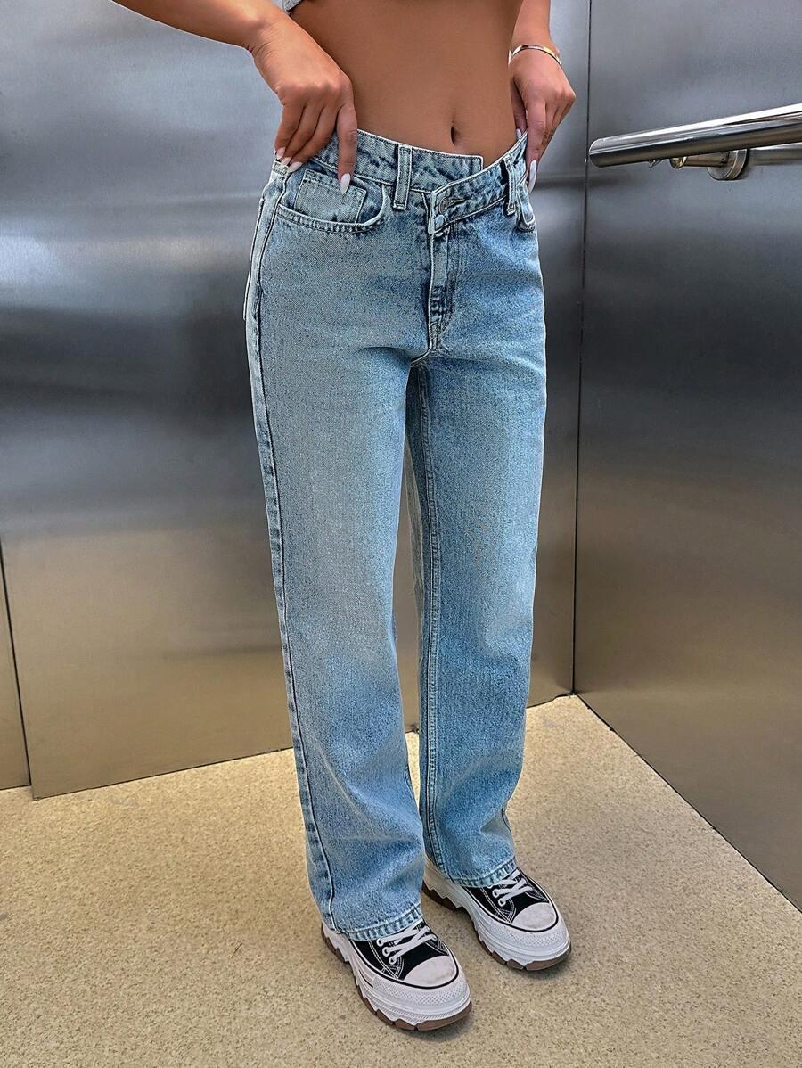 SPODNIE JEANS KIESZENIE ZAMEK