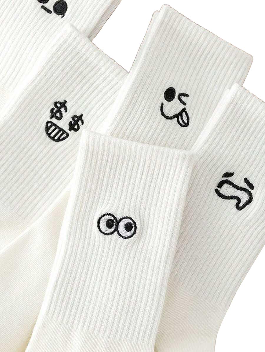 białe skarpetki wzór 5-pack