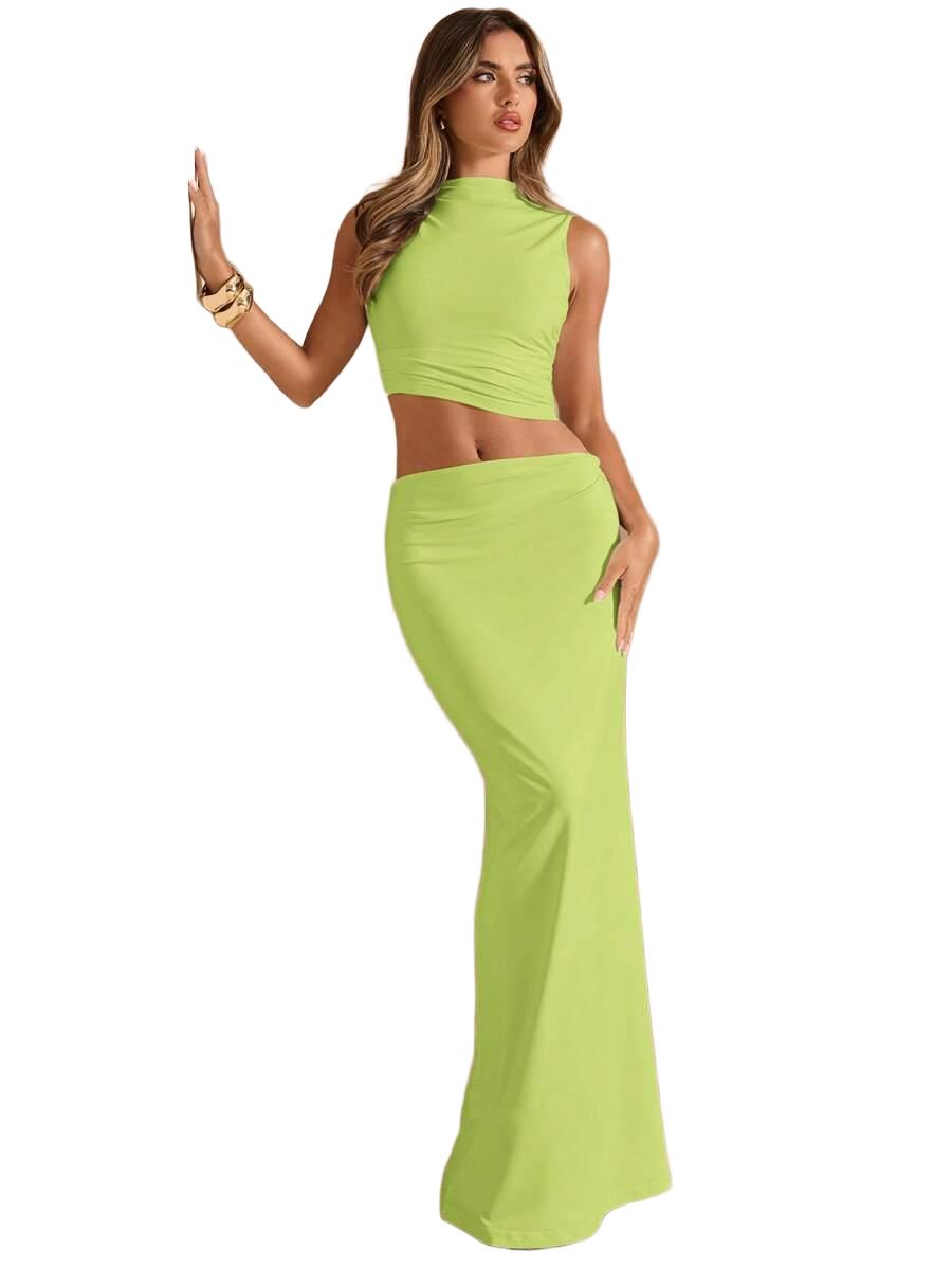KOMPLET TOP Z SPÓDNICA MAXI
