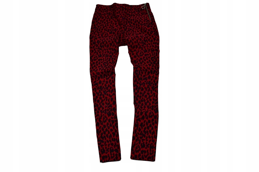 spodnie animal print suwak kieszenie casual 