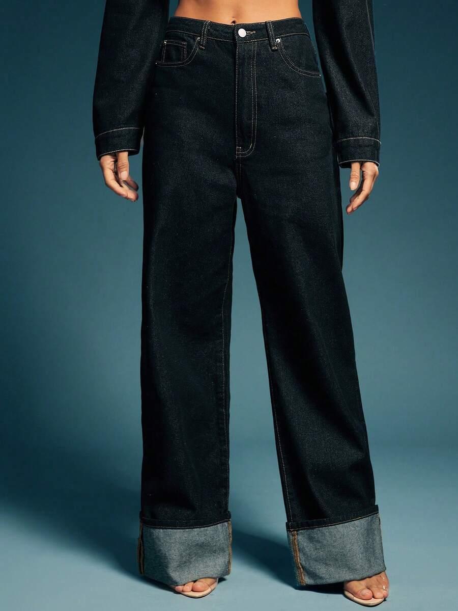 SPODNIE JEANS WIDE LEG