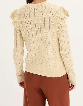 SWETER ROZPINANY AŻUROWY Z BAWEŁNY