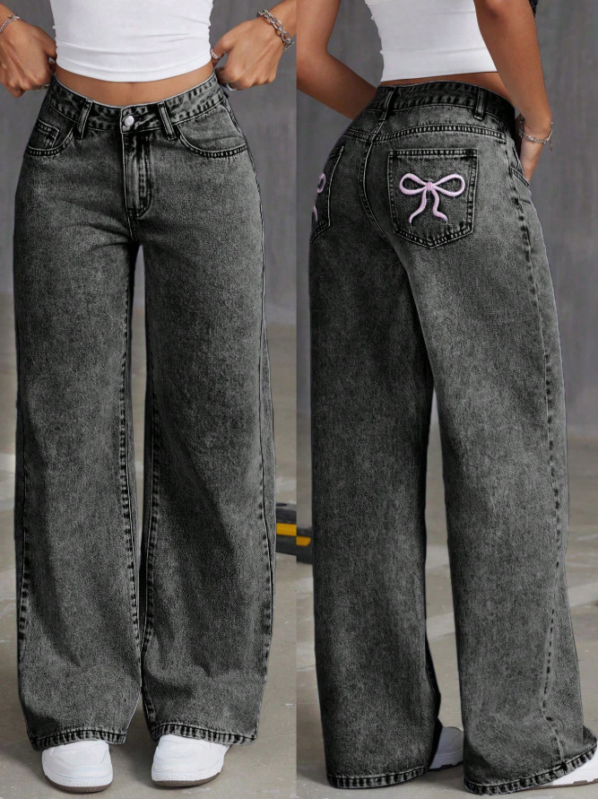 SZARE SPODNIE JEANS 