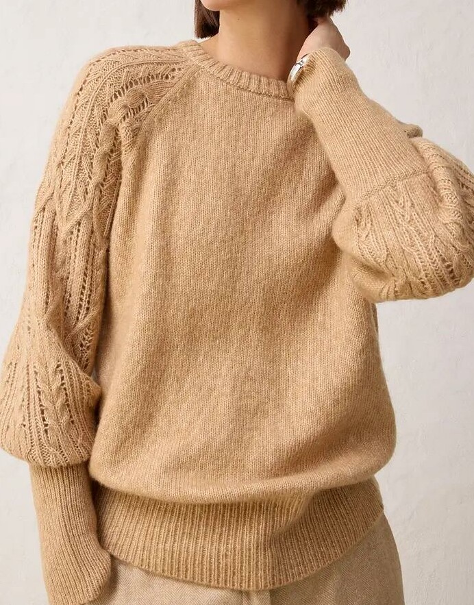 SWETER DAMSKI PLUS SIZE LUŹNY OKRĄGŁY DEKOLT WEŁNIANY DO BIODER