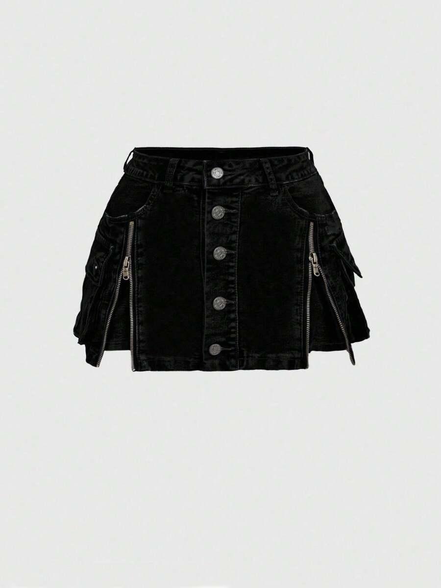 czarna mini spódnica jeans