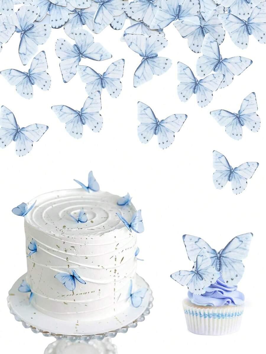 ozdoby na tort motyle 24-pack