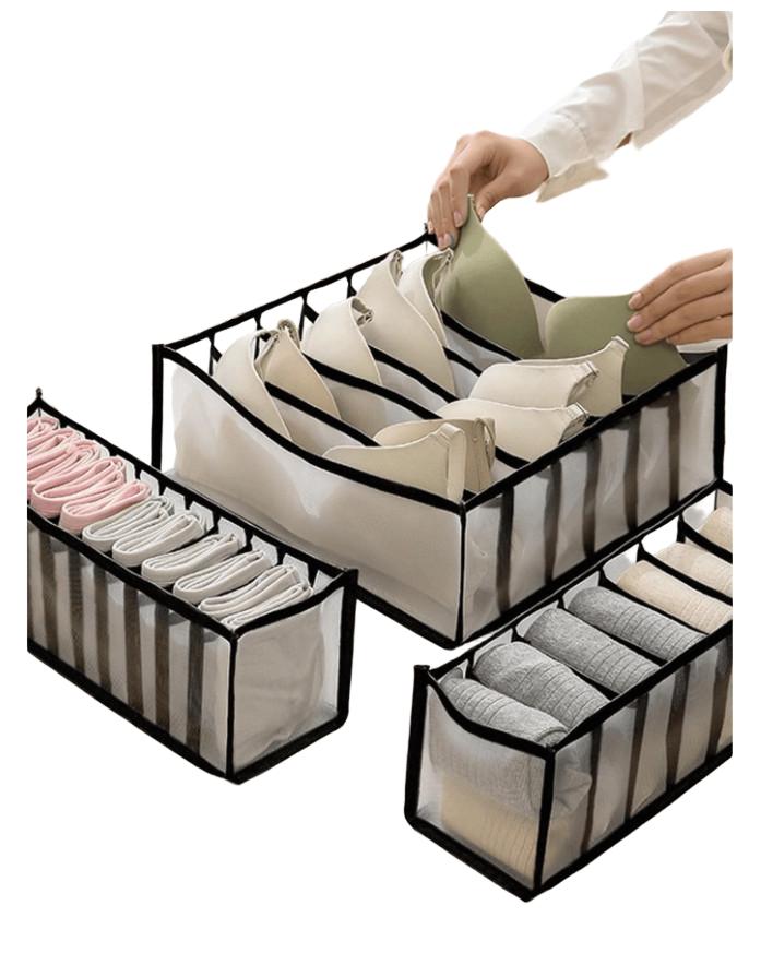 zestaw czarnych organizerów do szafy 3-pack
