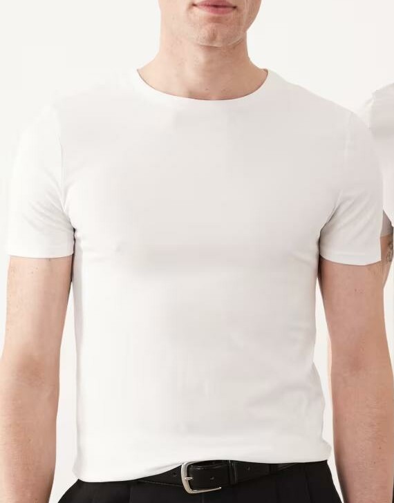 biały t-shirt casual
