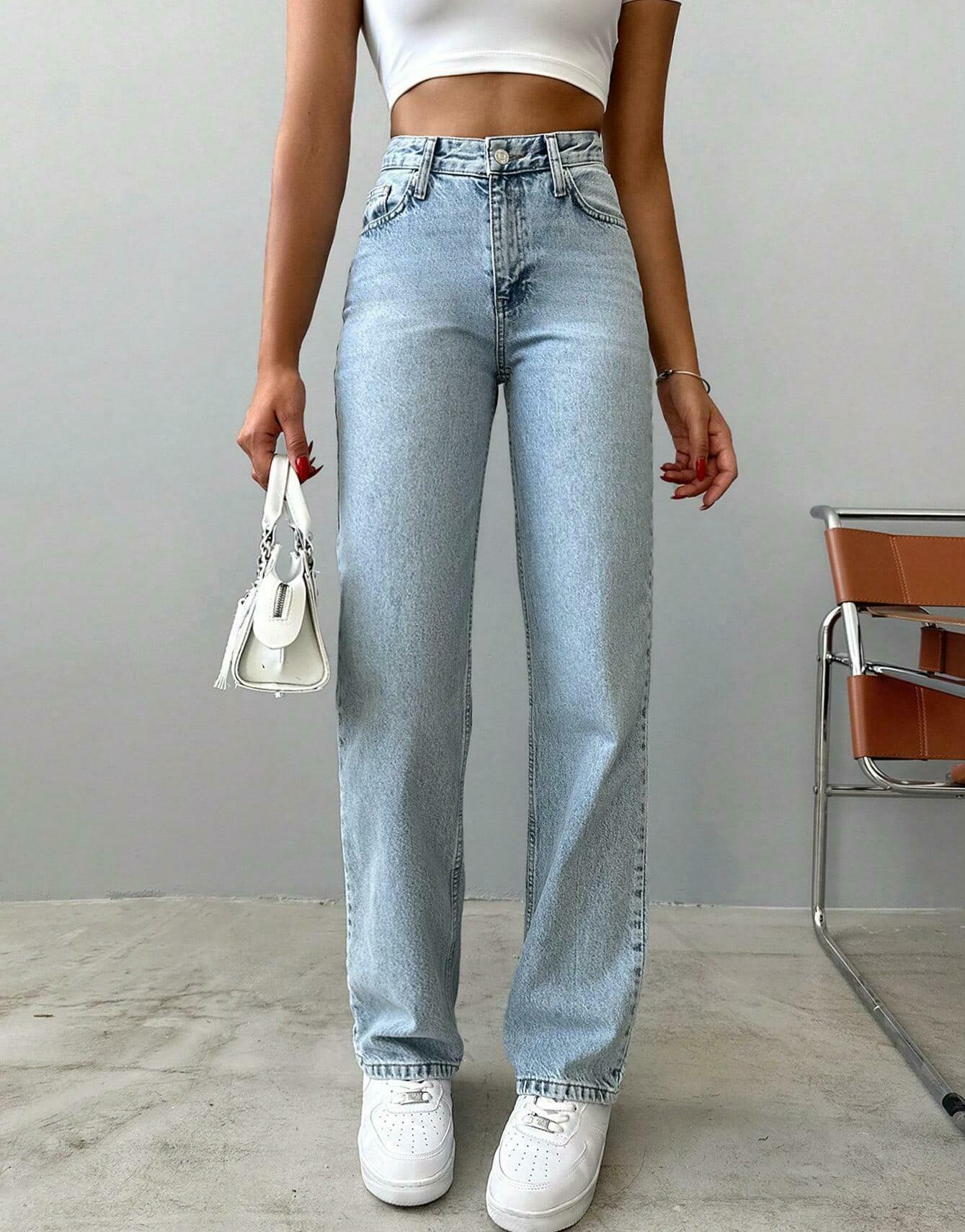 SPODNIE JEANS PROSTE NOGAWKI 