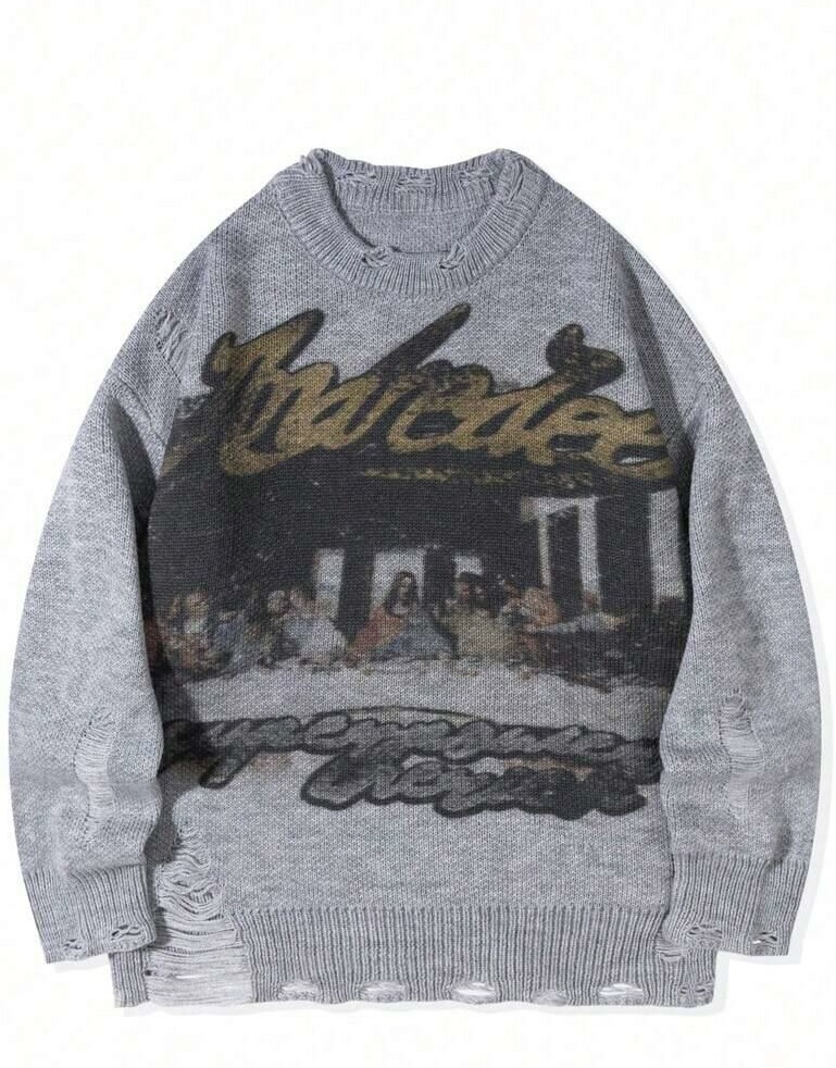 SWETER MĘSKI Z NADRUKIEM