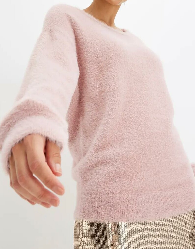 RÓŻOWY SWETER OVERSIZE