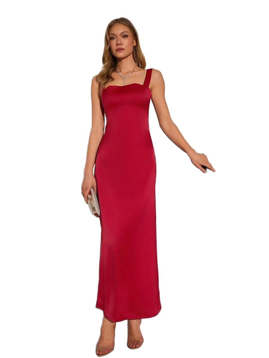SATYNOWA SUKIENKA MAXI