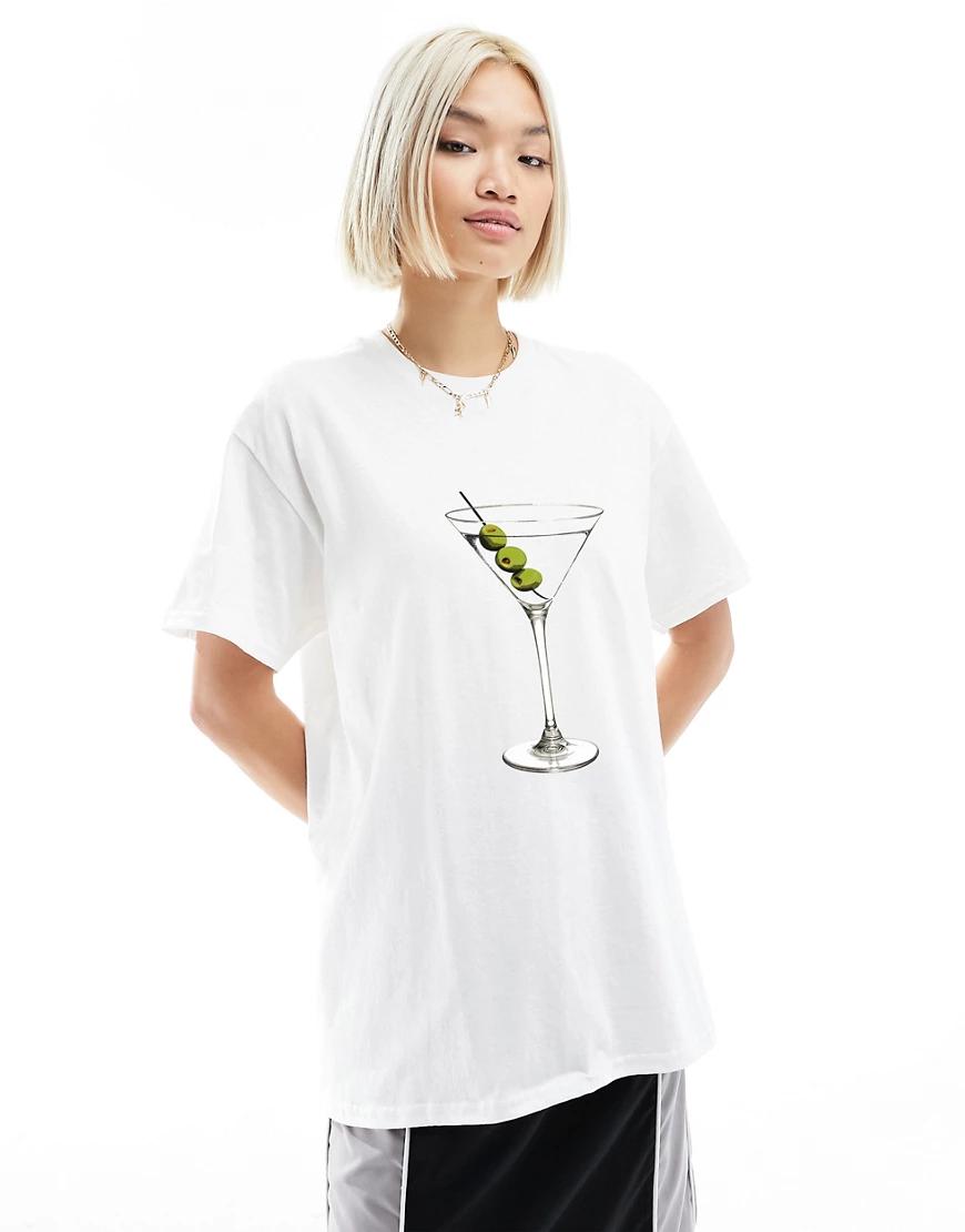 BIAŁY T-SHIRT PRINT