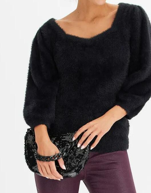 CZARNY DAMSKI SWETER
