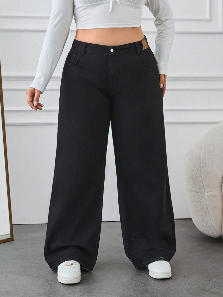 CZARNE SPODNIE JEANS 