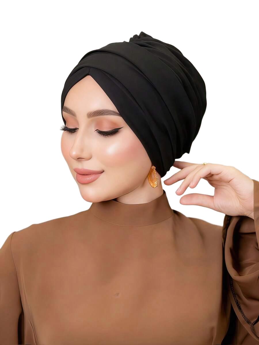 czarny turban na głowę