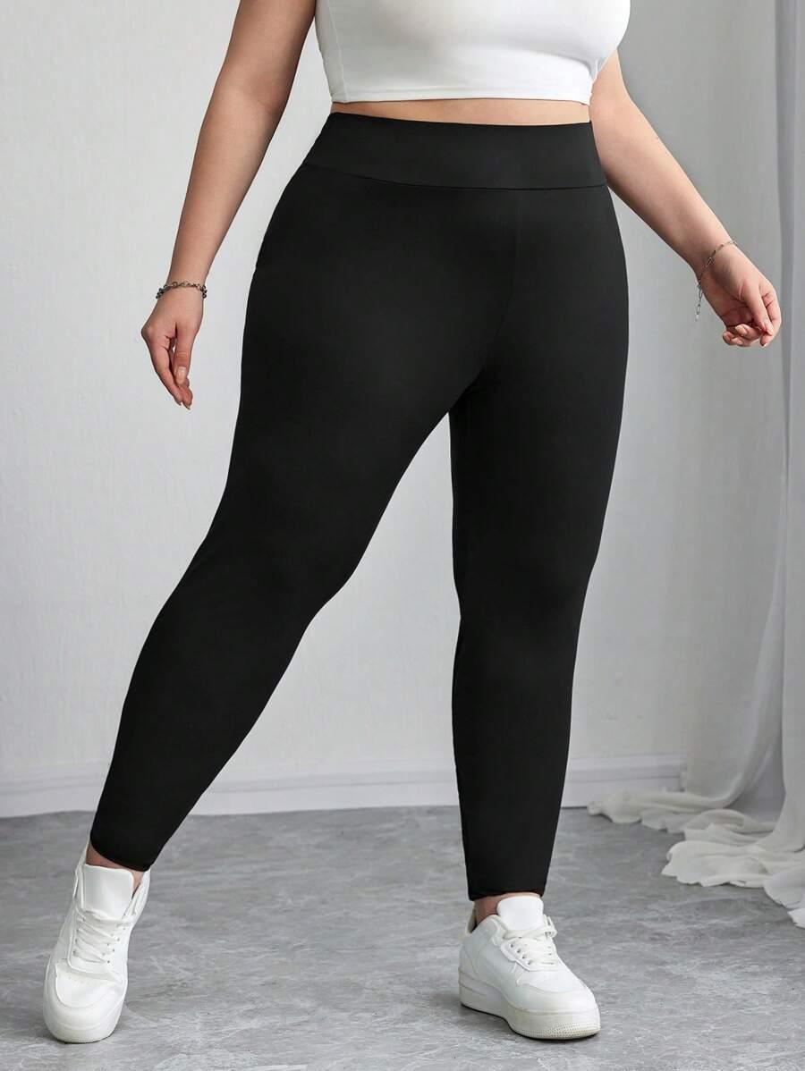 czarne klasyczne legginsy 