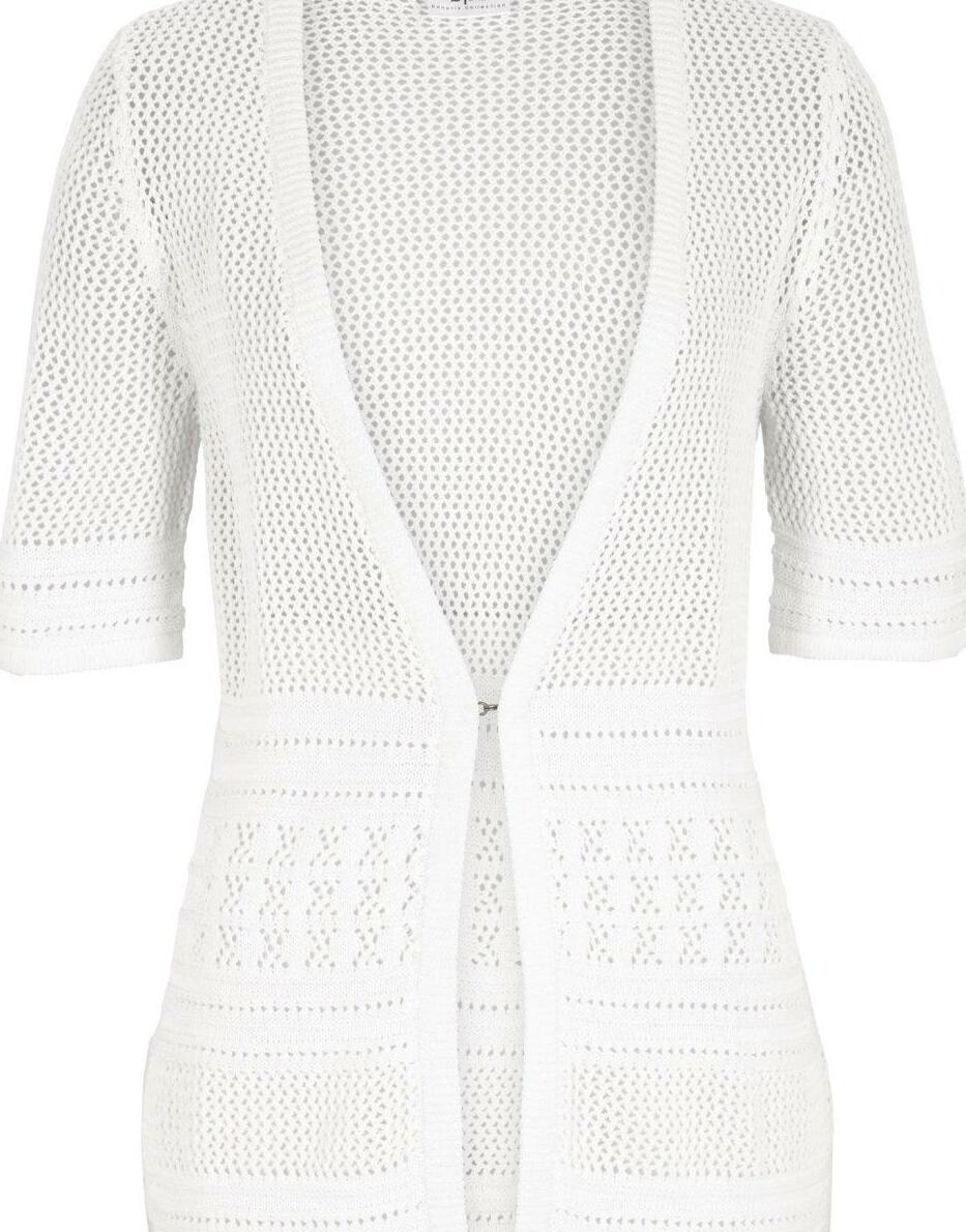 SWETER ROZPINANY AŻUROWY