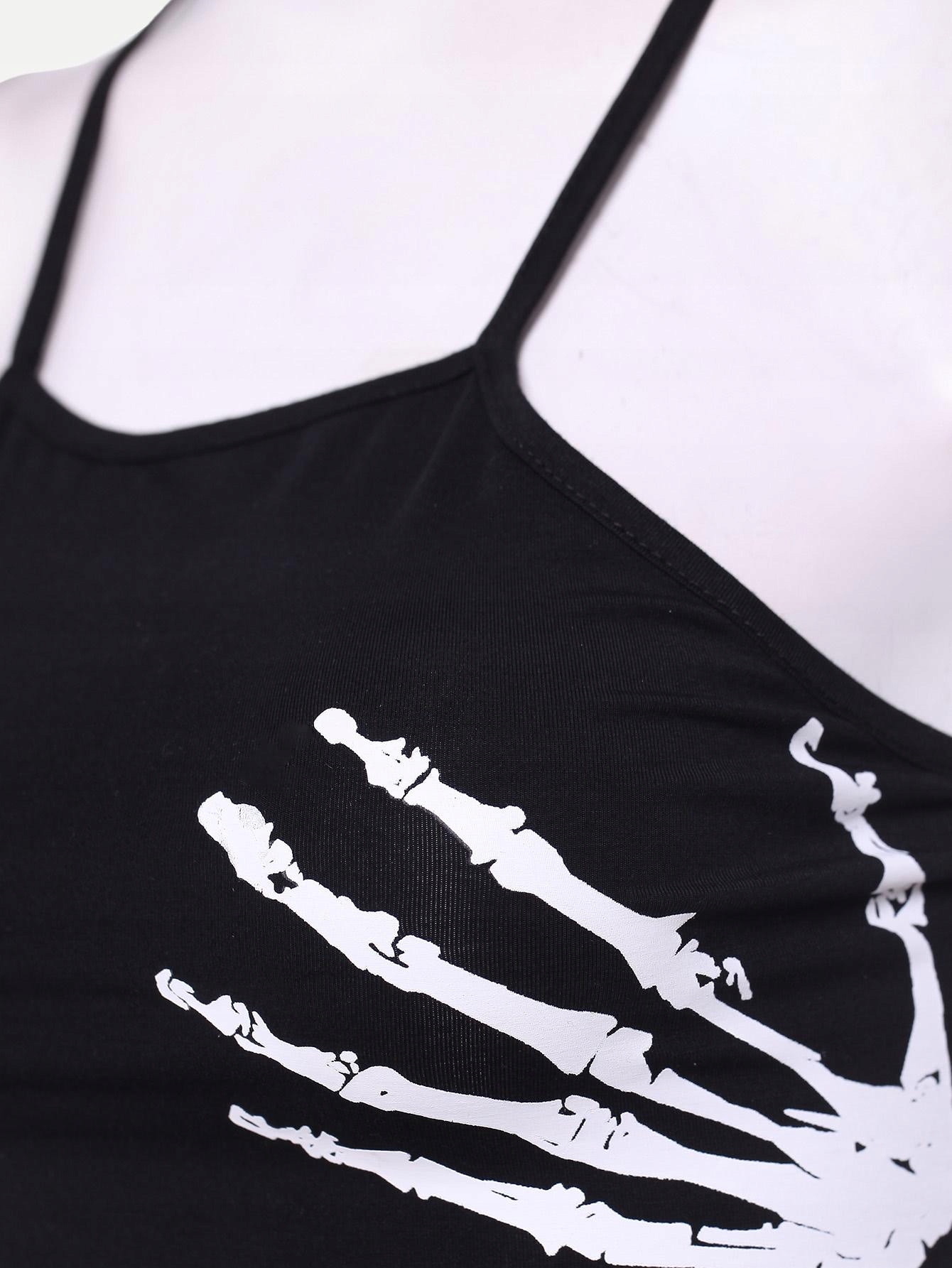 czarny top print