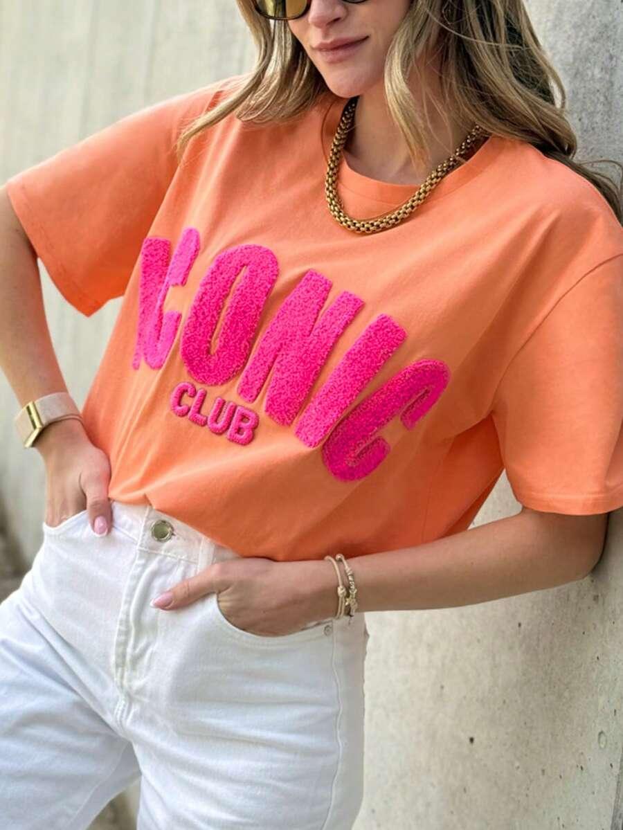 pomarańczowy t-shirt krótki rękaw