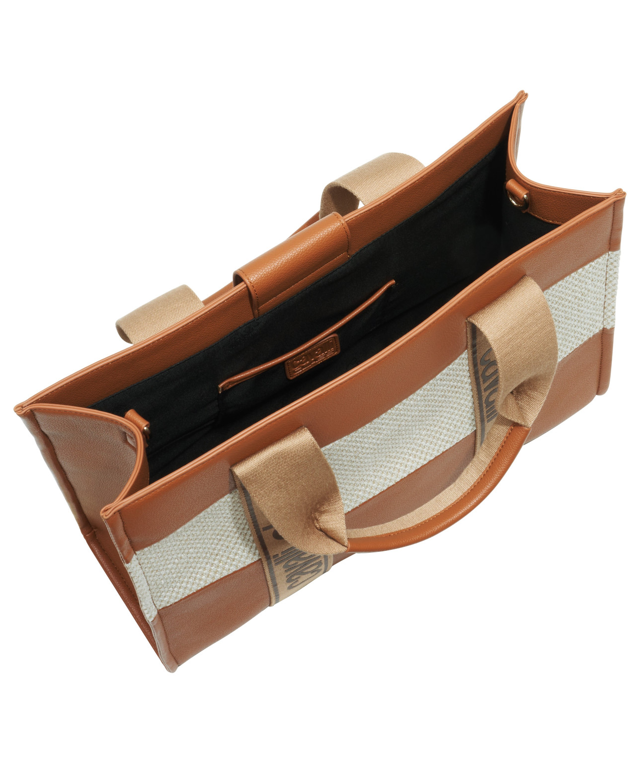 BRĄZOWA TOREBKA SHOPPER ELISA LOGO