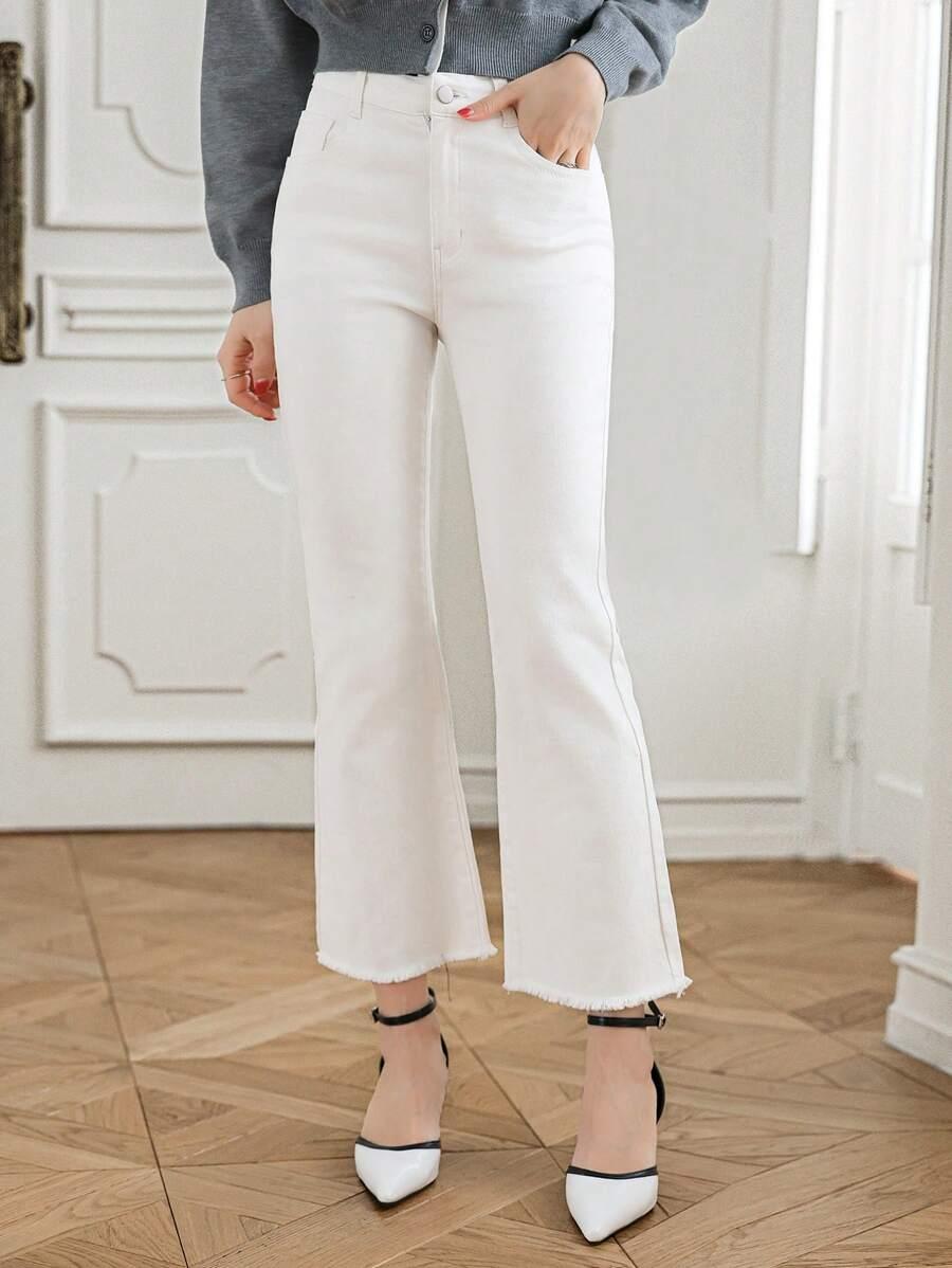 BIAŁE SPODNIE JEANS