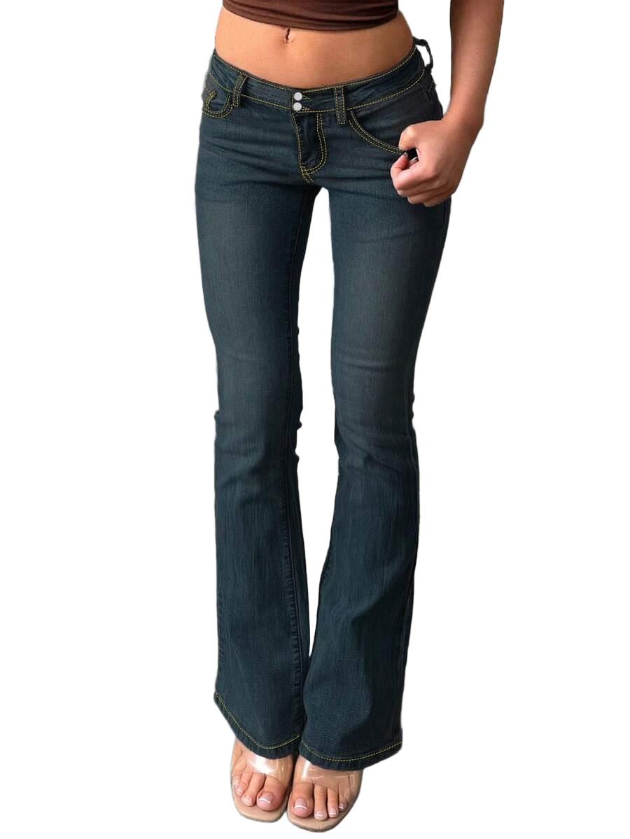 GRANATOWE SPODNIE JEANS