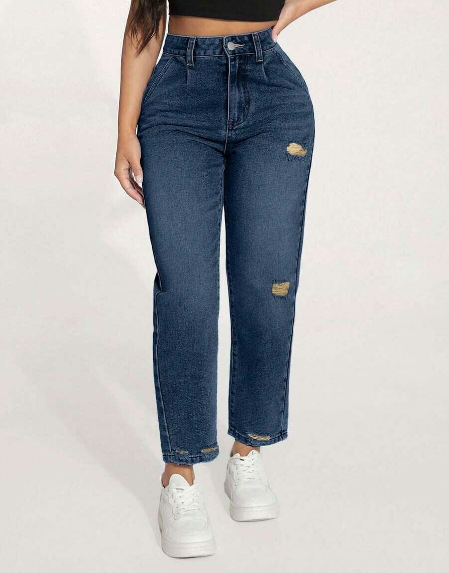 spodnie z przetarciami vintage jeans